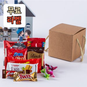 학교 단체 학원 교회 간식 선물세트 손잡이 든든한 과자 꾸러미 11종 라벨 부착
