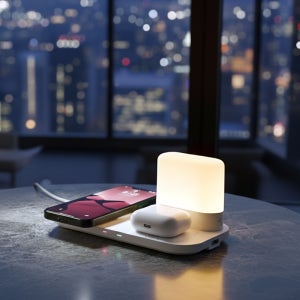 햅시 3in1 삼성 아이폰 무드등 갤럭시 고속 무선 충전기 YMQ21