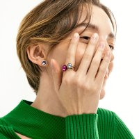 커스텀주얼리 인터체인져블 크리스탈 보토네 Bottone 11.5mm crystal top 로즈골드