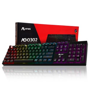 에이투 AG0302 LED 게이밍 기계식 키보드 USB 리니어 블랙 적축