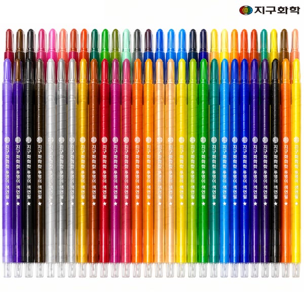 지구화학 투명이 샤프식 색연필 50색 단색 낱개 채첨색연필