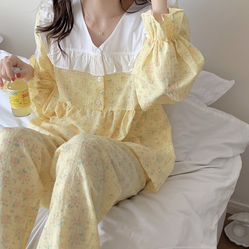 자주 순면 파자마 세트