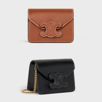 [CELINE] 셀린느 체인 카드 홀더 미니백 퀴르 트리오페 [여러컬러] CARD HOLDER ON CHAIN CURE TRIOMPHE SHINY CALFSKIN 10J743DPV