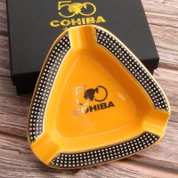 COHIBA 시가 가제트 가정용 재떨이 휴대용 세라믹 3 담배 홀더