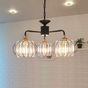 프리지아 3등 펜던트조명 주방식탁조명 크리스탈 식탁등 (원형)