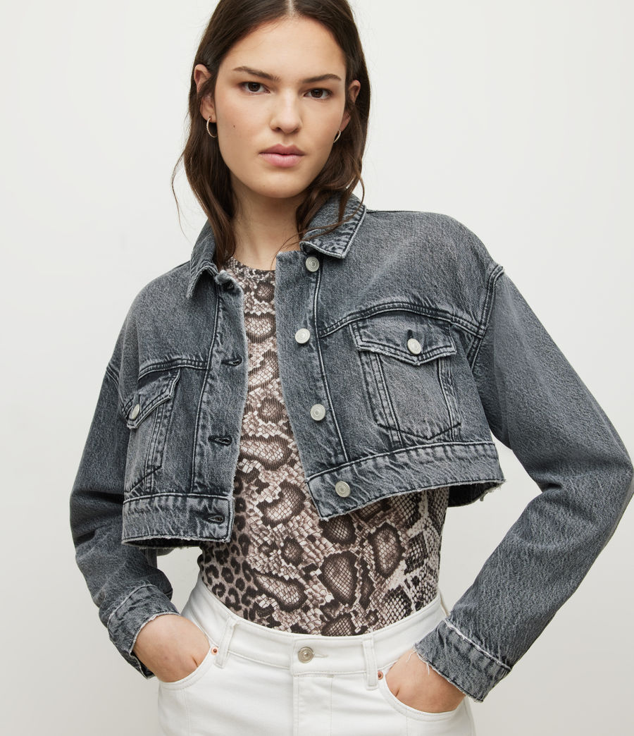 올세인츠 크롭 데님 자켓 ALLSAINTS CROPPED DENIM JACKET