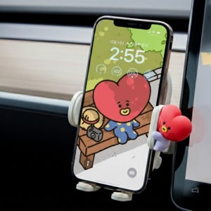 라인프렌즈 BT21 TATA 미니니 차량용 스마트폰 고속 충전 거치대