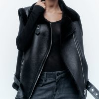 ZARA 자라 모피 2969/250 추동여성 퍼일체 기모민소매 조끼코트 296925