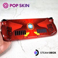 [팝스킨] 스팀덱(Steam Deck) 풀커버링 스킨 스티커 필름, 아이언맨 에디션