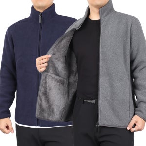 1+1 남자플리스집업 양털후리스 기모 남녀공용 보아털 폴라플리스 자켓 빅사이즈 큰옷