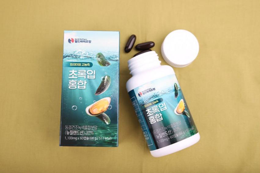 월드바이오팜 초록입 홍합 1100mg 2개월분(효과 좋은 관절 팦팔 <b>연골</b> 영양제 <b>씨스팡</b>)