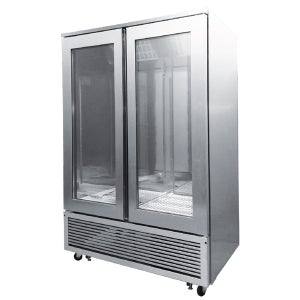 프레쉬 45박스 올냉동고 글라스도어x2 하부기계실 간냉식 올스텐 디지털 KBM-45FG2