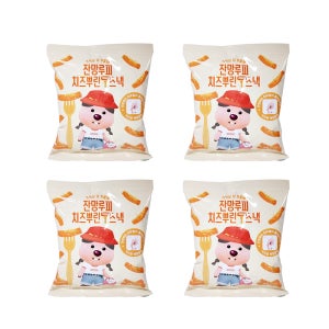 잔망루피 치즈뿌린 떡볶이스낵 80g 4개 간식거리 사무실과자