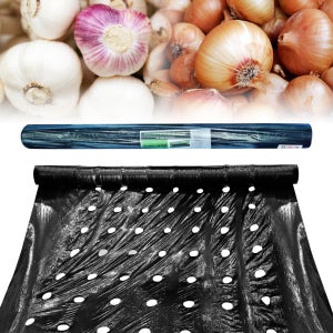 흑색유공 두께0.02mmX120cmx200m(14x14cm/7구) 양파 마늘 유공비닐 멀칭비닐