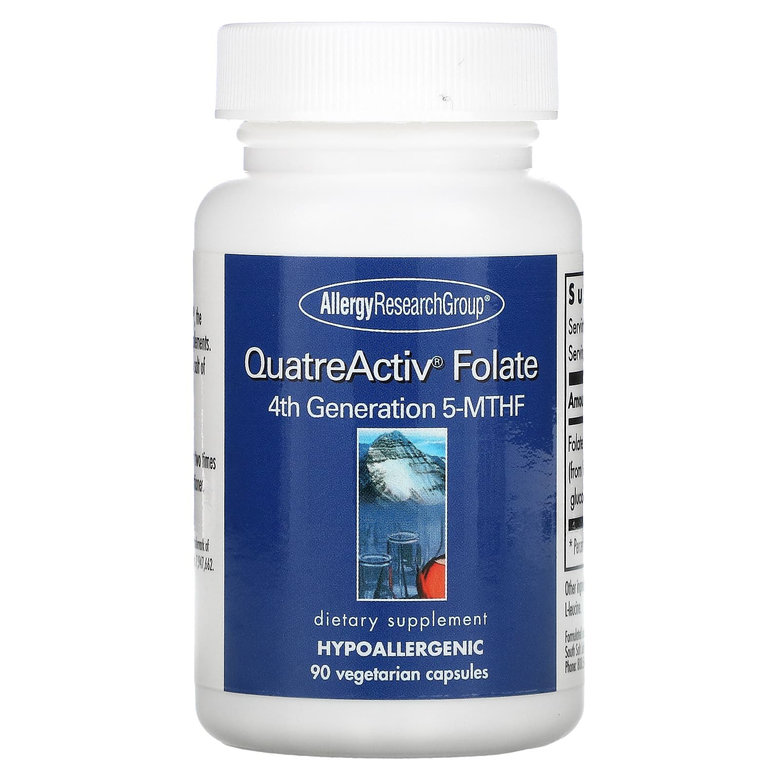 <b>엽산</b> QuatreActiv Folate 4th Generation 5 MTHF 90 VegCaps