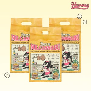 허레이 두부 카사바모래 안전한 천연 고양이모래 미스터카사부 7L, 3개