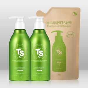 [공식] 뉴프리미엄TS 탈모증상완화 샴푸 500g 2개+리필 에코팩 500g