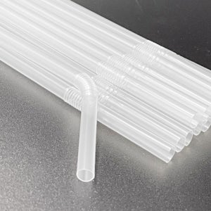 일회용 카페 주름 빨대 자바라 스트로우 7mm 25cm 투명 벌크 400개