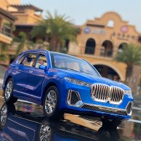 대형 1:24 BMW X7 SUV 합금 자동차 모델, 다이캐스트 장난감 시뮬레이션 금속 자동차 사운드 라이트 컬렉션 장난감 선물