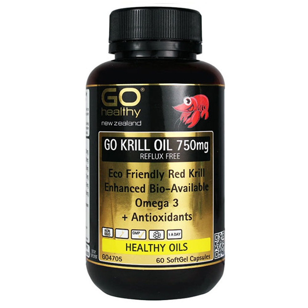 뉴질랜드 Go Healthy 고헬시 <b>크릴오일 750mg</b> 60정