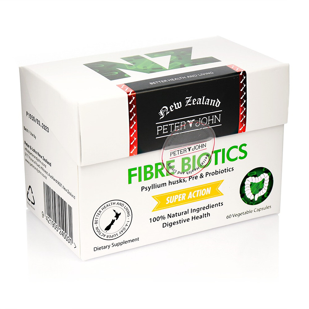 뉴질랜드 피터앤존 화이버 바이오틱스 차전자피 유산균 <b>Psyllium Husk</b> 60정