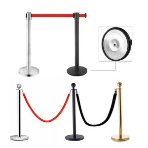 벨트 차단봉 실버검정2m 스텐 차단봉 바리게이트 가이드라인 바리케이트 안전 통제선 체인