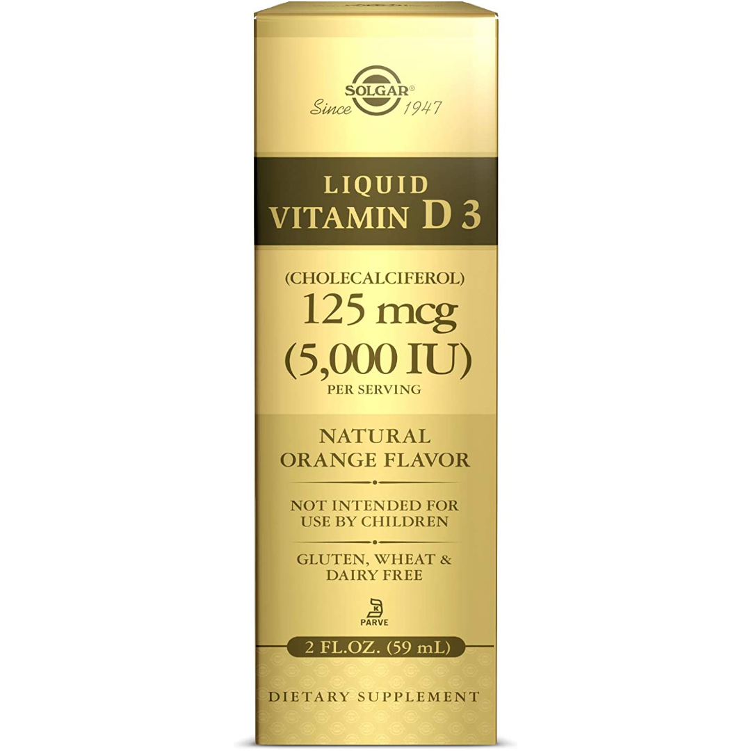 솔가 <b>리퀴드 비타민D3</b> 천연 오렌지 맛 125mcg <b>5000IU</b> 2fl oz