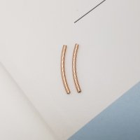 14K 로즈 골드 필드 1.5x20mm 다이아컷 파이프 튜브 팔찌 부자재