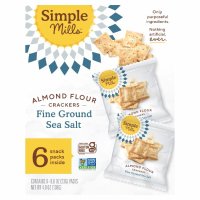 Simple Mills Almond Flour Crackers Fine Ground Sea Salt 6 Packs 0.8 oz 23 g Each