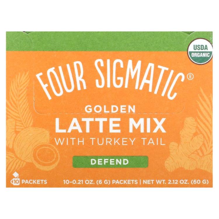 Four Sigmatic Golden Latte Mix <b>with</b> Turkey Tail 10 Packets 0.21 oz 6 g Each