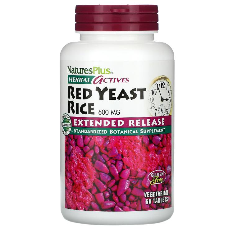 NaturesPlus Herbal Actives Red Yeast Rice 600 mg 60 Vegetarian Tablets
