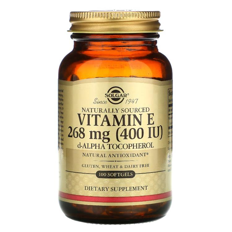 Solgar Vitamin E Naturally Sourced 268 mg 400 IU 100 Softgels