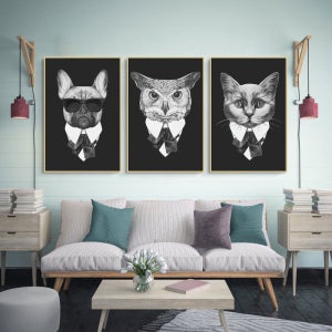 인테리어 흑백 그림 옷가게 모던 거실 주방 개인화 동물 산업 바 액자