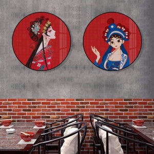 인테리어 북경 오페라 화단 그림 국가 동향 중국 호텔 주방 벽걸이 입구 얼굴 액자