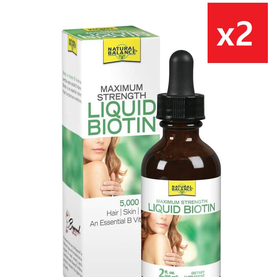 내츄럴발란스 <b>리퀴드</b> 바이오틴 스킨 헤어 네일 비타민 Natural Balance Liquid Biotin Citrus <b>5000mcg</b> 59ml 2팩