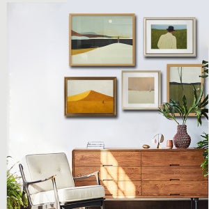 인테리어 유럽 ​​예술 빈티지 풍경 원목 그림 조합 거실 소파 배경 벽 침실 북유럽 액자