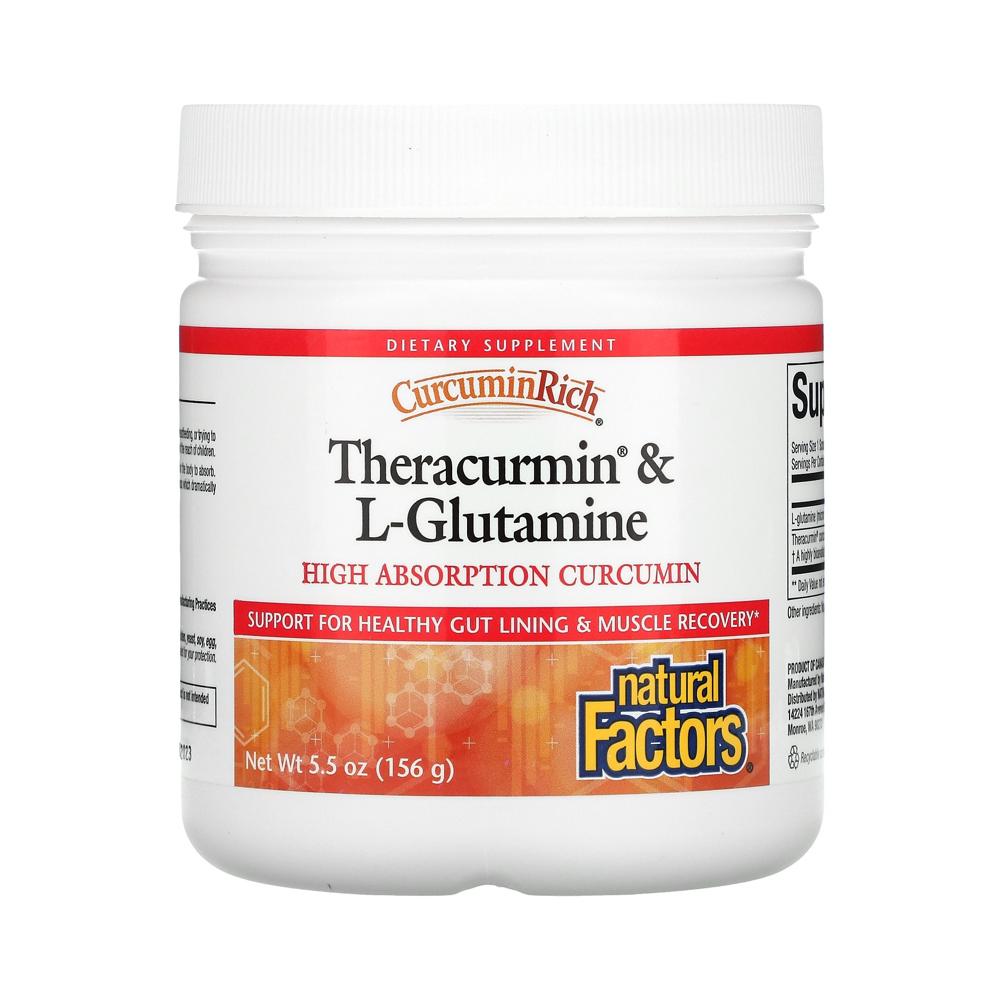 내추럴팩터스 Natural Factors <b>커큐민 리치 테라큐민</b> 미분화 <b>L</b> 엘 <b>글루타민</b> 파우더 156g 터메릭 강황 울금 글루탐산 아미노산 Curcuma longa 커큐마 롱가