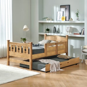 키즈돔 러브미 (네추럴) 원목 슈퍼 이단 아동 학생 기숙사 어린이 슬라이딩침대