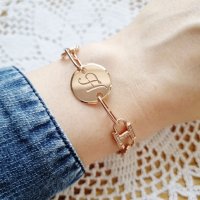 mhjewelry 14k 코인 이니셜 체인 팔찌