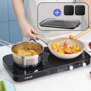 25년 키친아트 2구 인덕션 냄비 찜기 쿠커 전기 레인지 전용 그릴 팬 보호 매트 2매