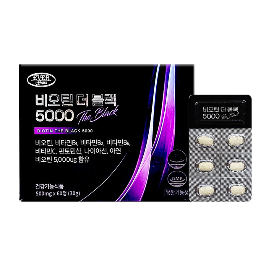 <b>에버그린</b> 비오틴더블랙5000 500mgx60정