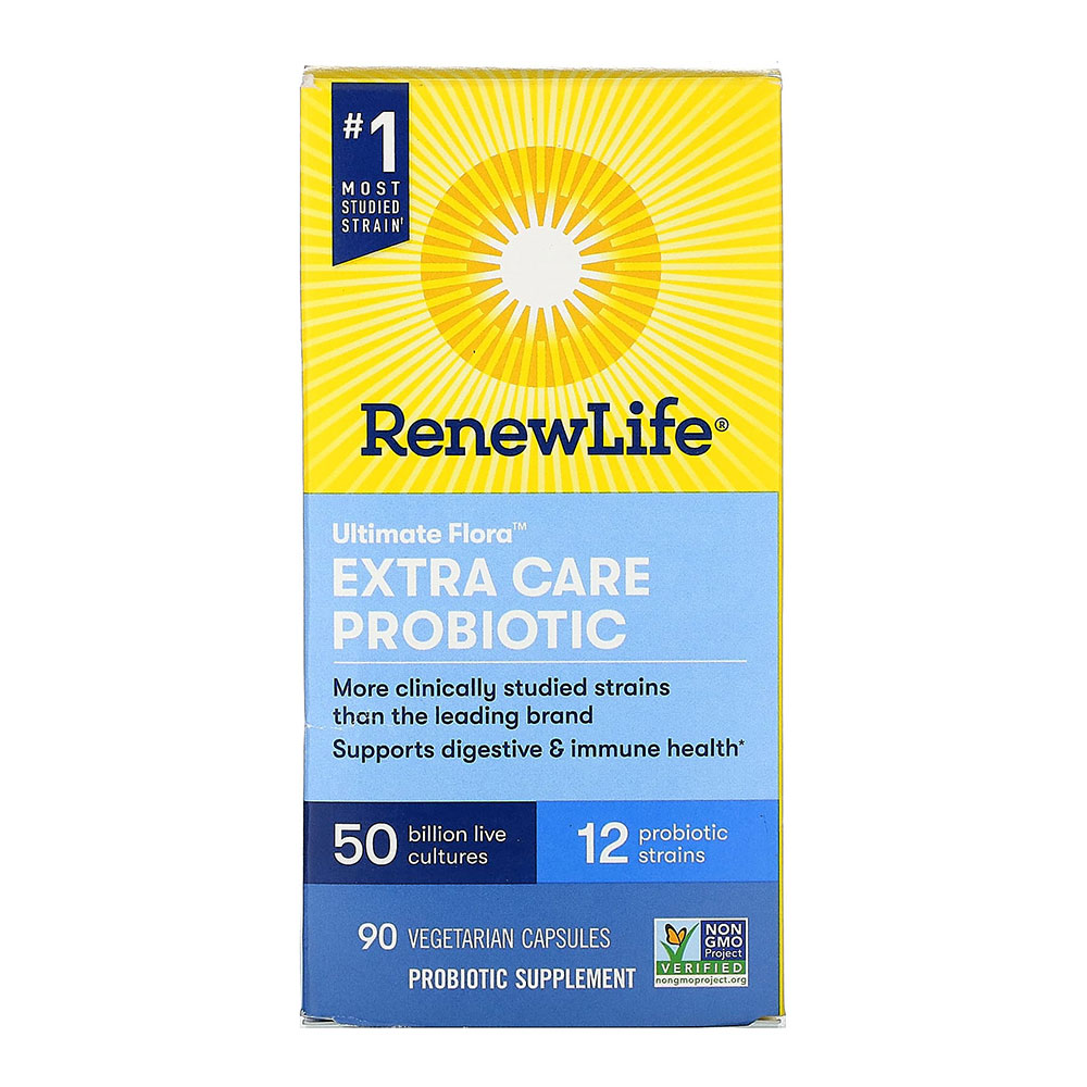 리뉴라이프 울티메이트 플로라 <b>엑스트라 케어 프로바이오틱 500억</b> 생균 90베지캡슐 락티스