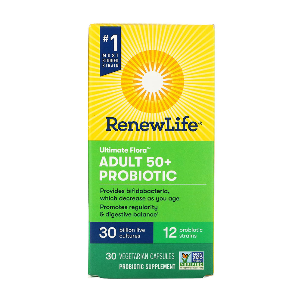 리뉴라이프 울티메이트 플로라 <b>어덜트50 프로바이오틱</b> 300억 생균 30베지캡슐 람노서스