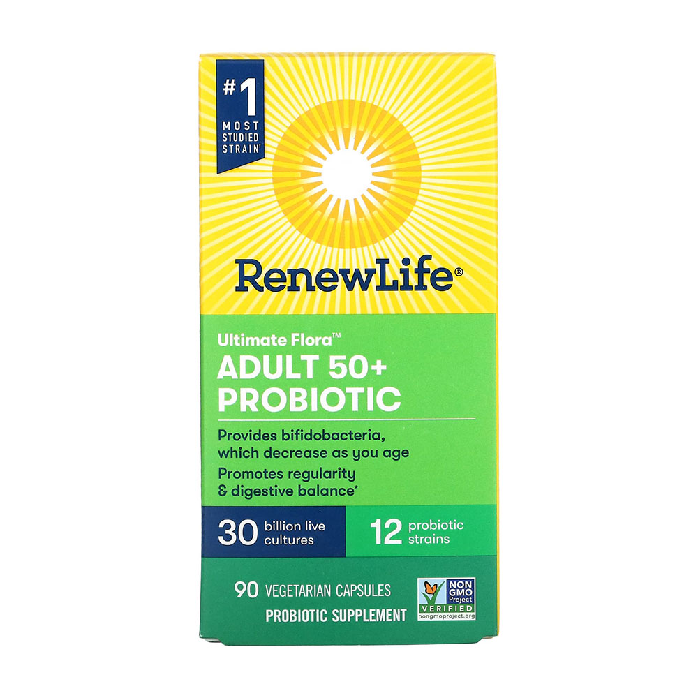 리뉴라이프 울티메이트 플로라 <b>어덜트50 프로바이오틱</b> 300억 생균 90베지캡슐 람노서스