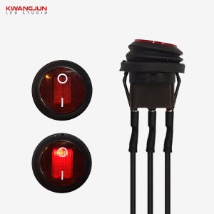 광전 12v 방수 스위치 1단 LED 23mm 배선타입 매립형 원형 락커 토글 KDE-02