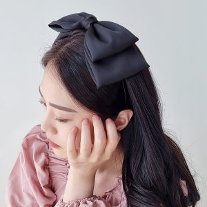 착용이 예쁜 고급 새틴 왕리본 머리띠 22칼라