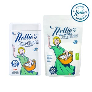 넬리 쉰내잡는 친환경 가루세제 (100회) 틴 1.5kg + 세탁세제 (100회) 리필형 1.5kg