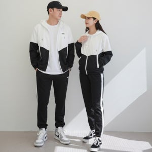 남자 봄 가을 후드 아노락 집업 트레이닝 세트 바람막이 츄리닝 조거팬츠