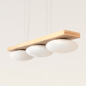 LED 30W 리모 원목 3등 펜던트 식탁 카페 포인트 우드 유리 조명