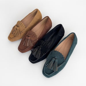 모카신 드라이빙슈즈 빅사이즈 소가죽 여성 태슬 쿠션 (4 컬러)